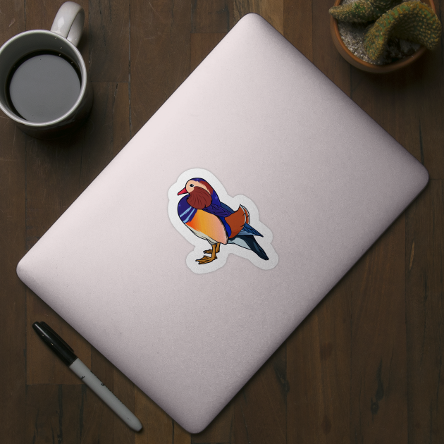 Drawing of mandarin duck by Modern Medieval Design